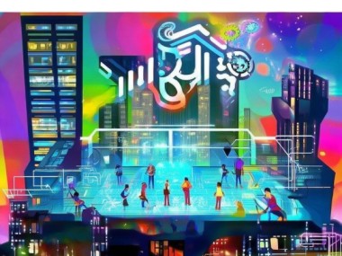 科技与创新手绘海报，未来视觉的创新之都